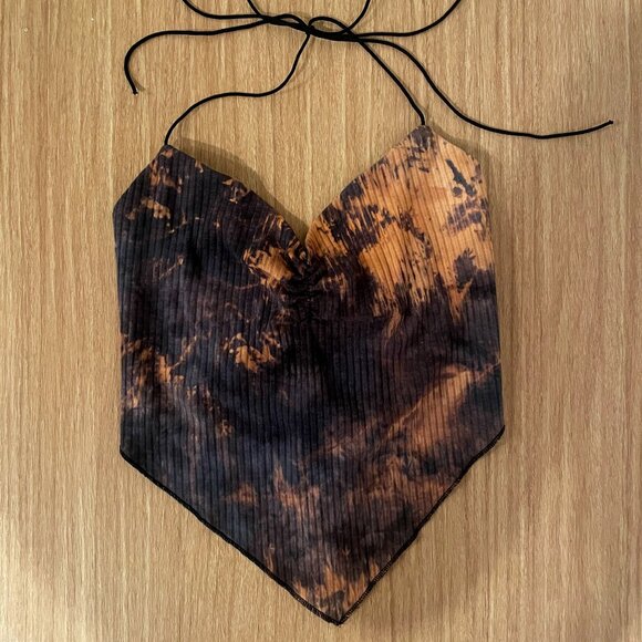 Romwe Tops - Triangle Tie Dye Crop Top